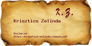 Krisztics Zelinda névjegykártya